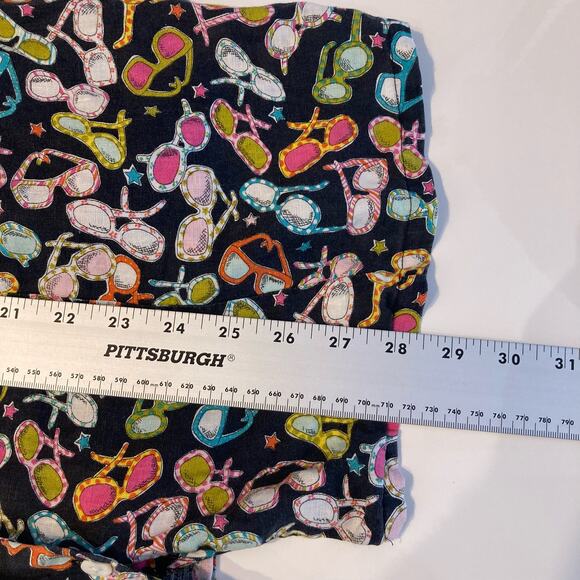 NWOT SILKLAND Blouse 2X Sleeveless Button Up Novelty Print Glasses Multicolor - Picture 5 of 5